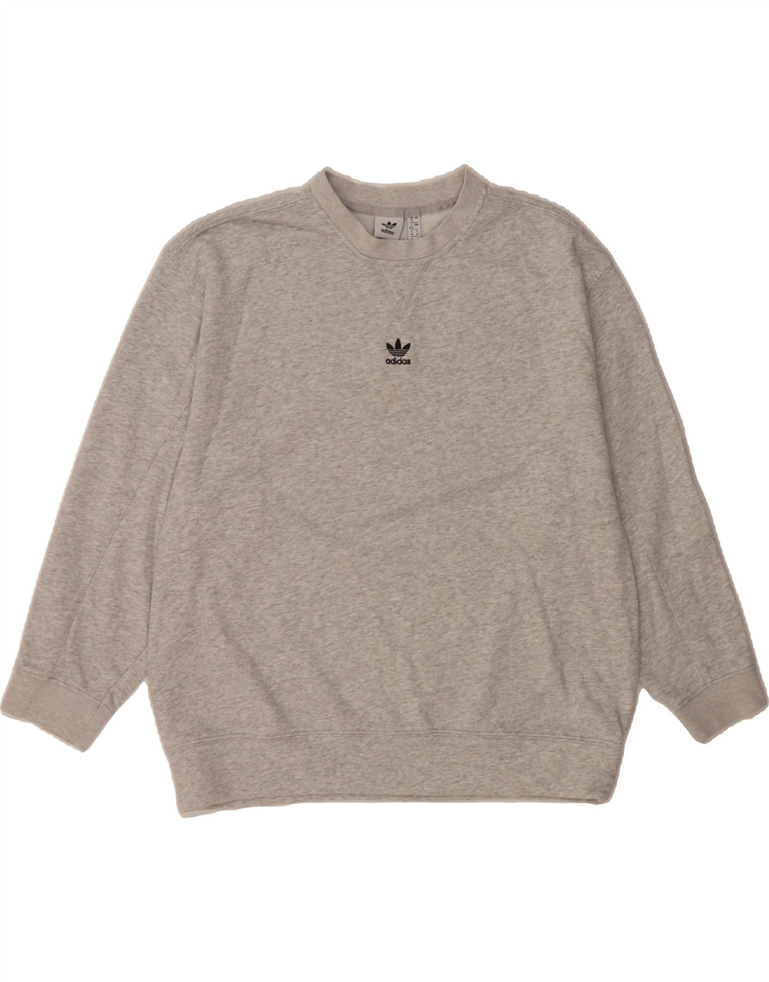 ADIDAS Womens Oversized Sweatshirt Jumper UK 12 Medium Grey Cotton Vintage Adidas and Second-Hand Adidas from Messina Hembry 