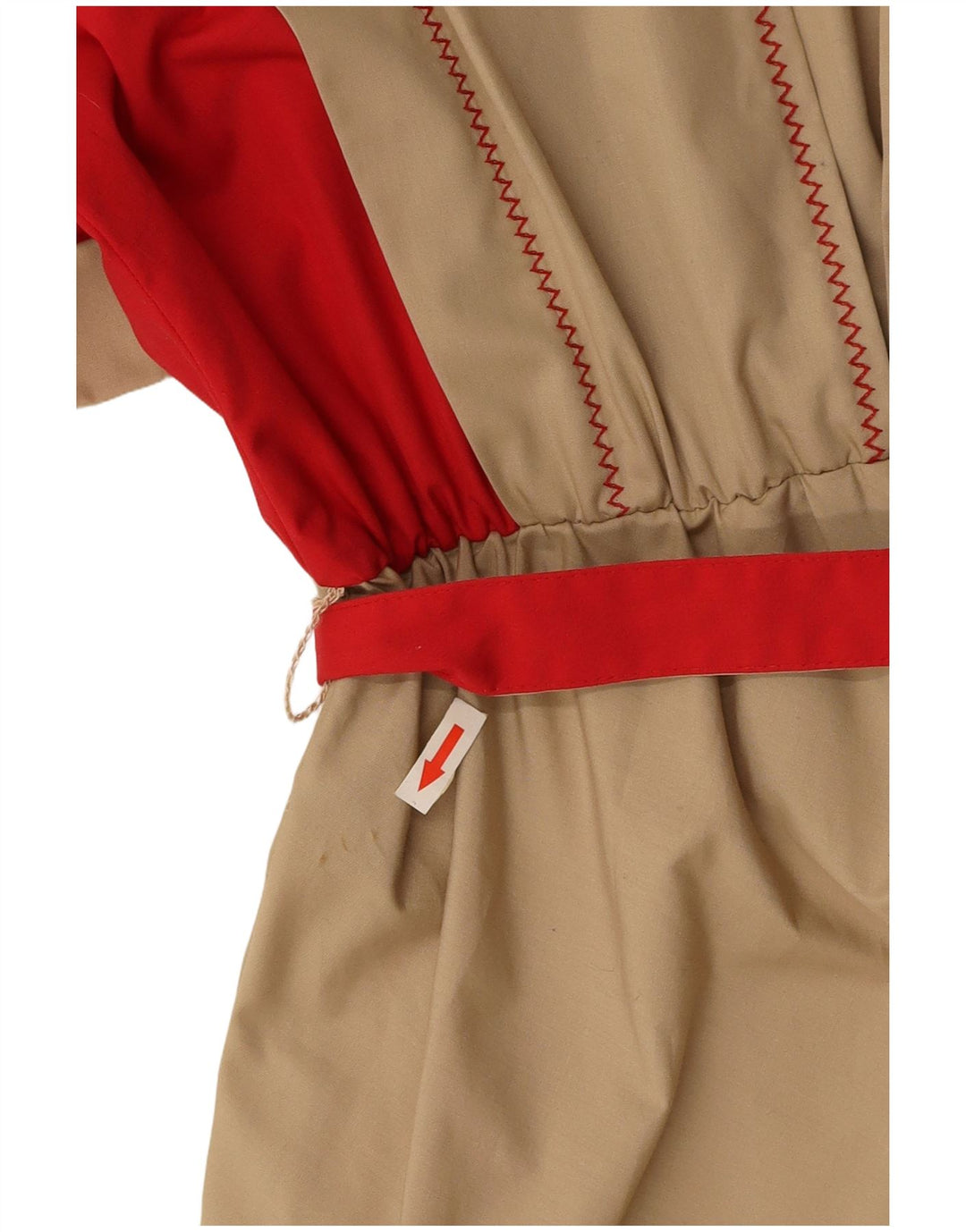 VINTAGE Dame Maxikjole UK 16 Large Beige Colourblock