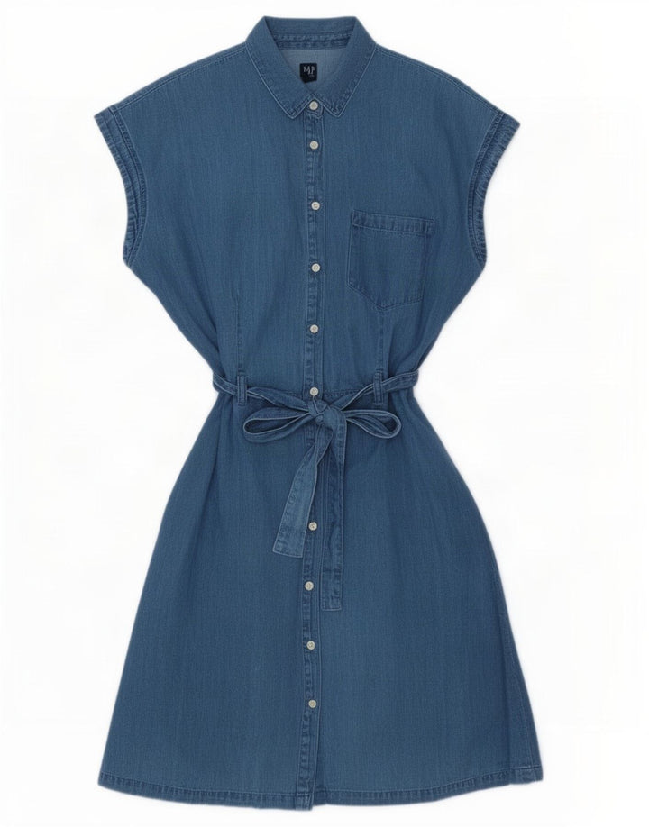 Gant Dame Denim Kjole UK 16 Stor Blå Bomuld