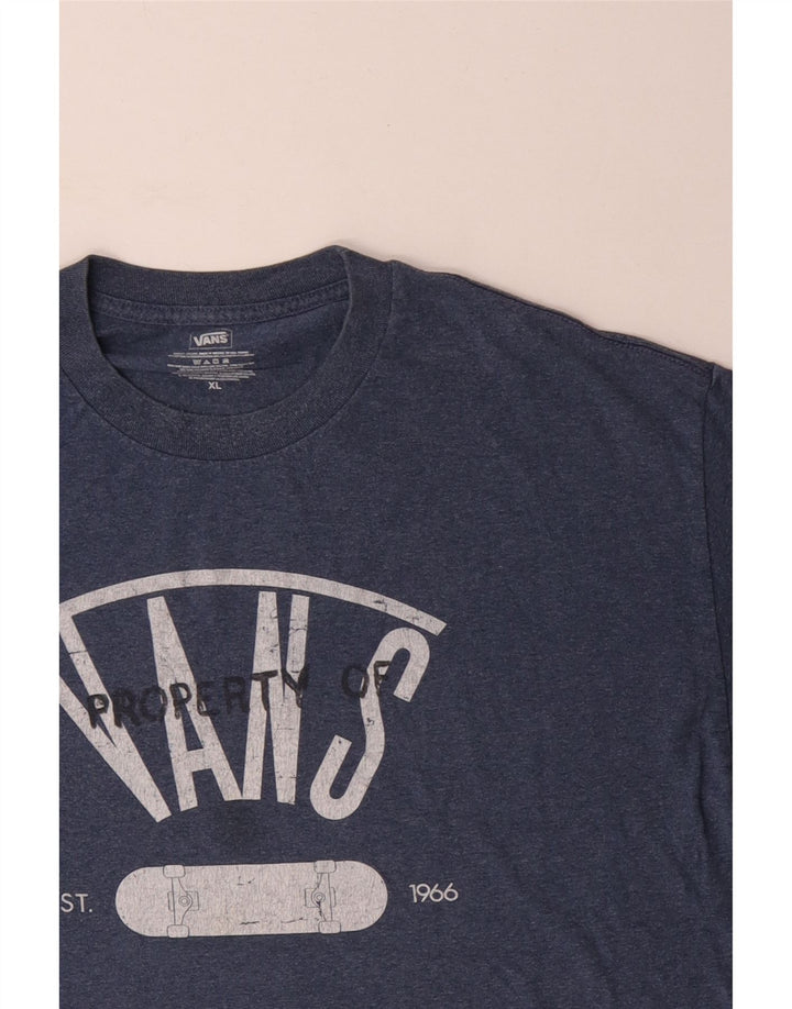 Vans Herre Grafisk T-Shirt Top XL Marineblå Bomuld