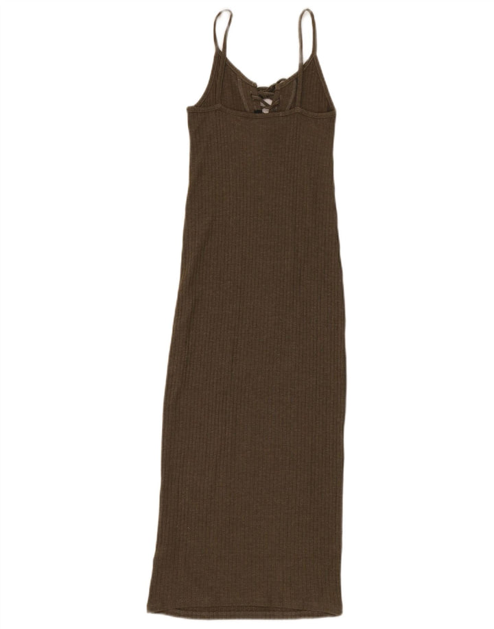 Topshop Dame Slip Dress UK 8 Small Khaki Polyester