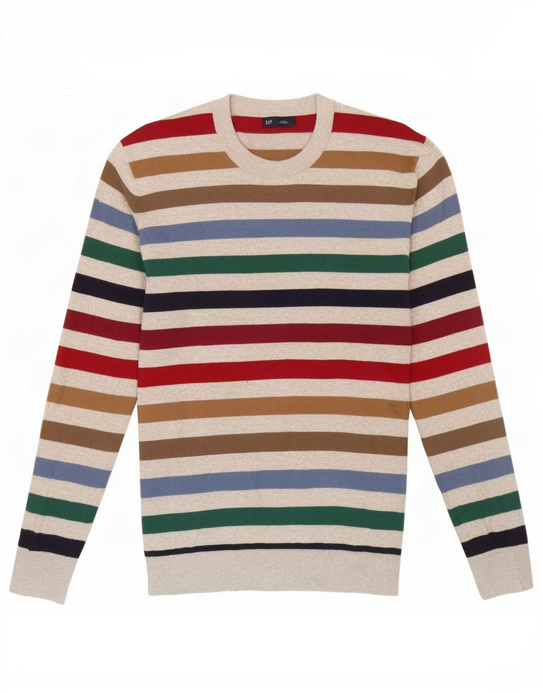Gap herre rund hals sweater lille flerfarvet stribet bomuld