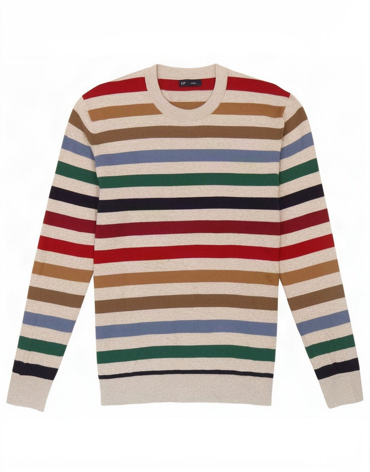 Gap herre rund hals sweater lille flerfarvet stribet bomuld