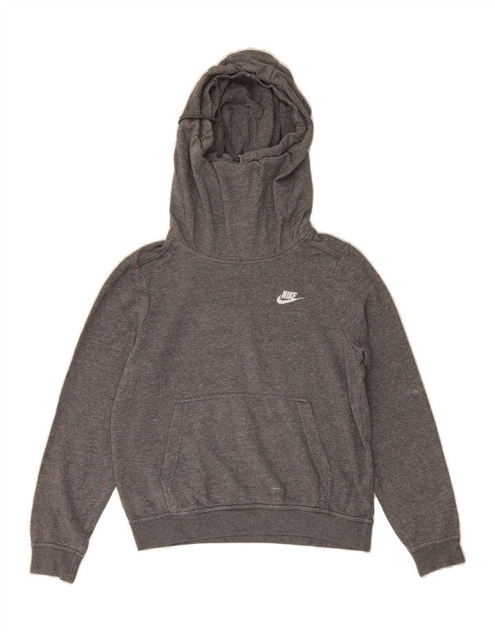 NIKE Womens Oversized Hoodie Jumper UK 10 Small Grey Cotton Vintage Nike and Second-Hand Nike from Messina Hembry 