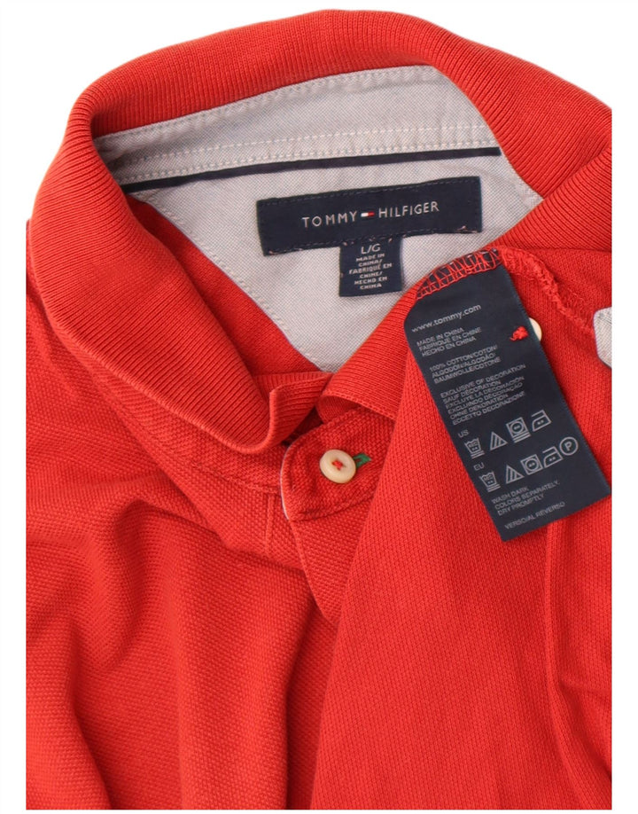 Tommy Hilfiger Herre Polo Shirt Stor Rød Bomuld
