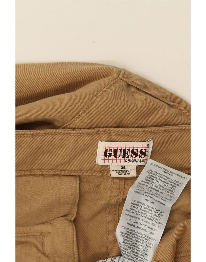 GUESS Straight Cargo Bukser til mænd W36 L31 Beige Bomuld