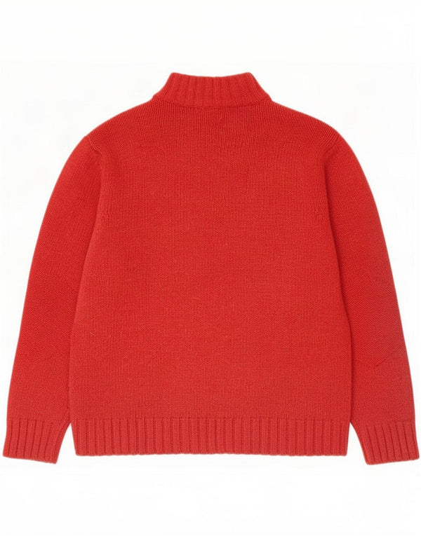 Fred Perry Herre Zip Neck Jumper Sweater Large Rød Uld
