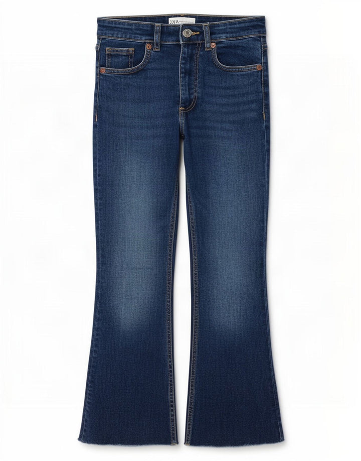 Zara Dame Flared Jeans EU 34 2XS W24 L25 Blå