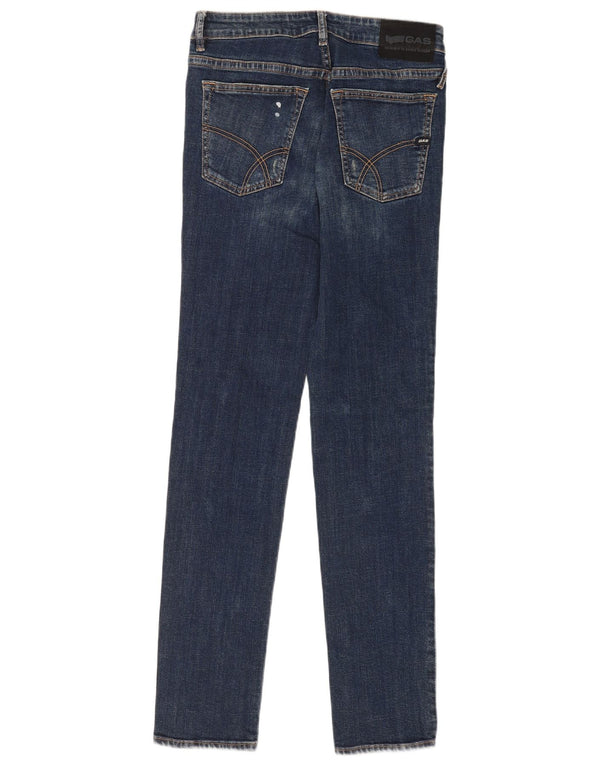 Gas Herre Distressed Slim Jeans W29 L34 Marineblå Bomuld