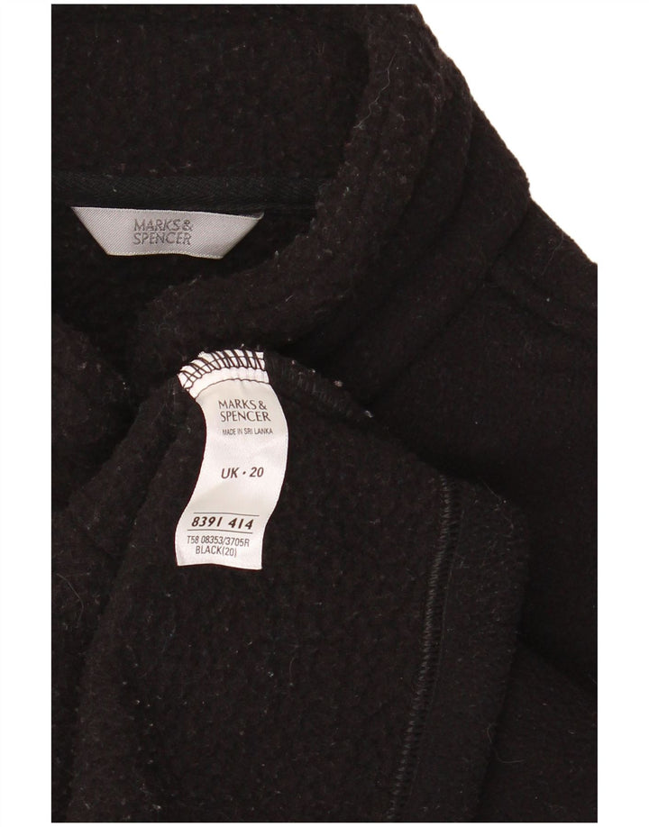Marks & Spencer Dame Oversized Duffel Coat UK 20 2XL Sort Polyester