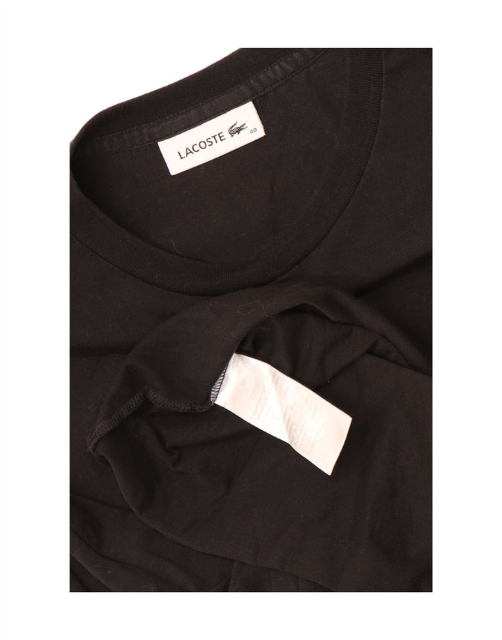 Lacoste Dame T-Shirt Top Størrelse 40 Medium Sort Bomuld
