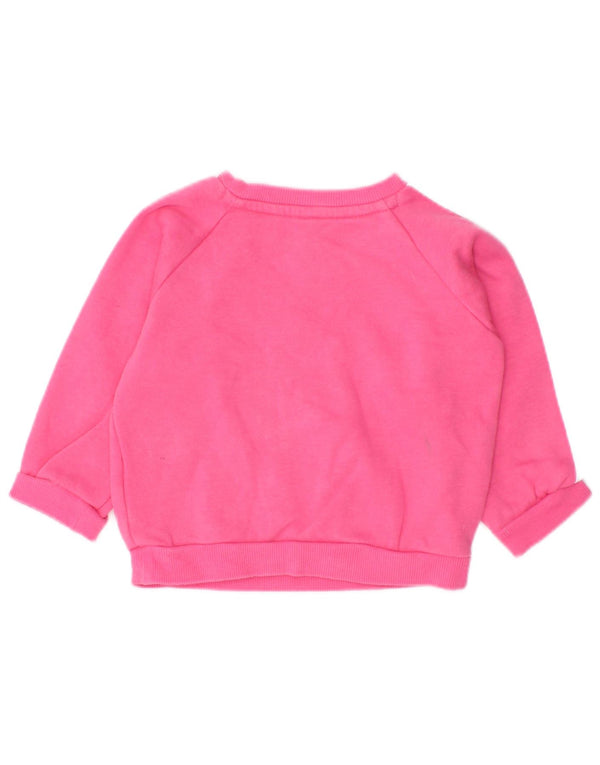 Adidas Baby Girls Grafisk Button Neck Sweatshirt Jumper 3-6 Måneder Pink