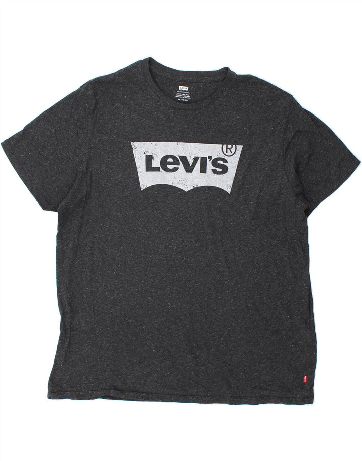 LEVI'S Mens Graphic T-Shirt Top 2XL Grey Flecked Cotton Vintage Levi's and Second-Hand Levi's from Messina Hembry 