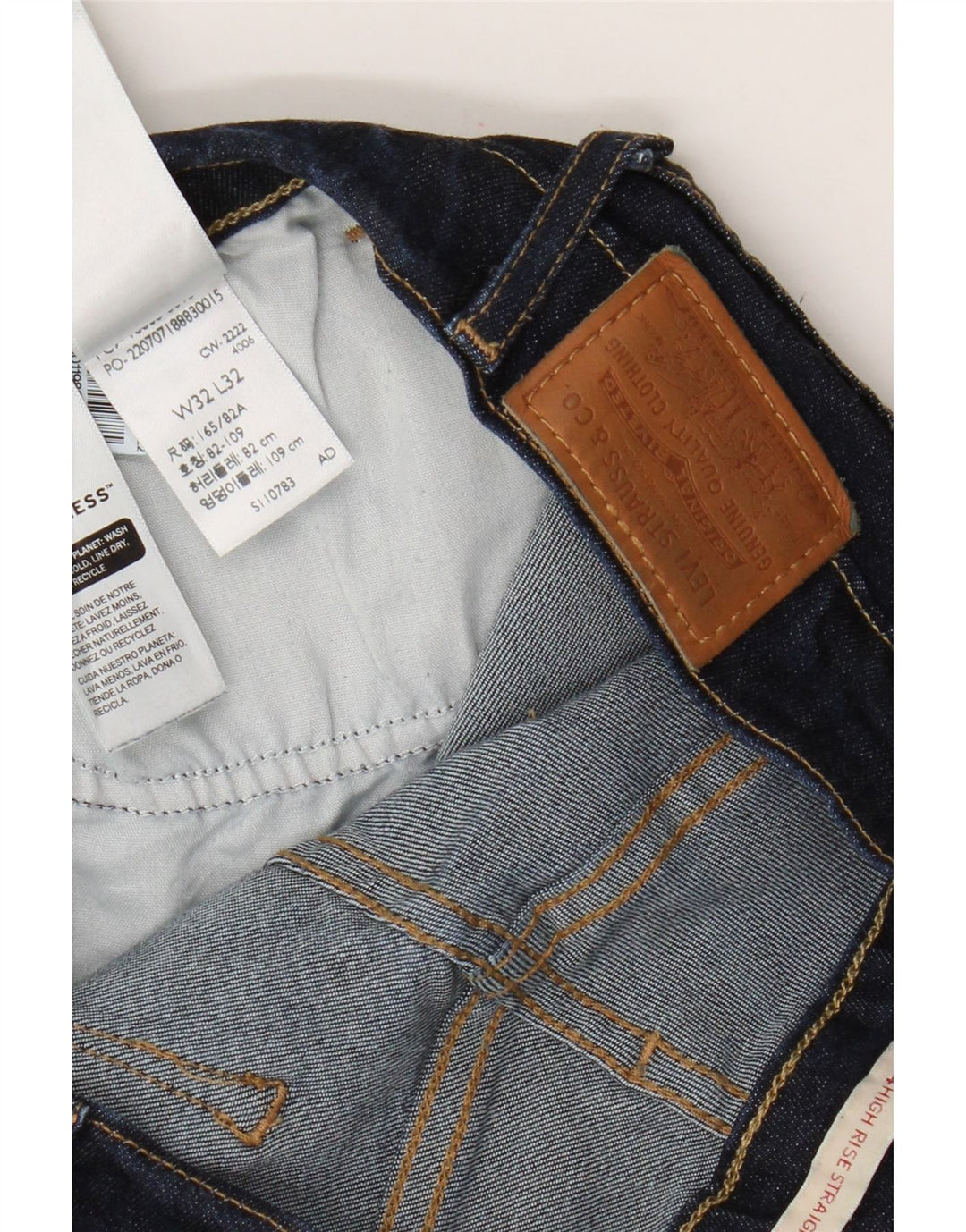 Levi's Dame 724 Højtaljede lige jeans W32 L32 Blå Lyocell
