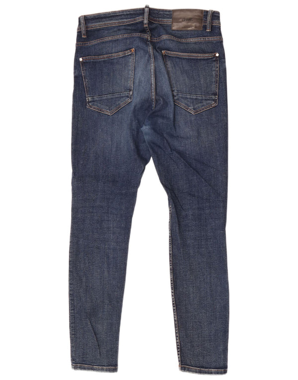 Zara Herre Skinny Jeans EU 42 Large W32 L31 Blå Bomuld