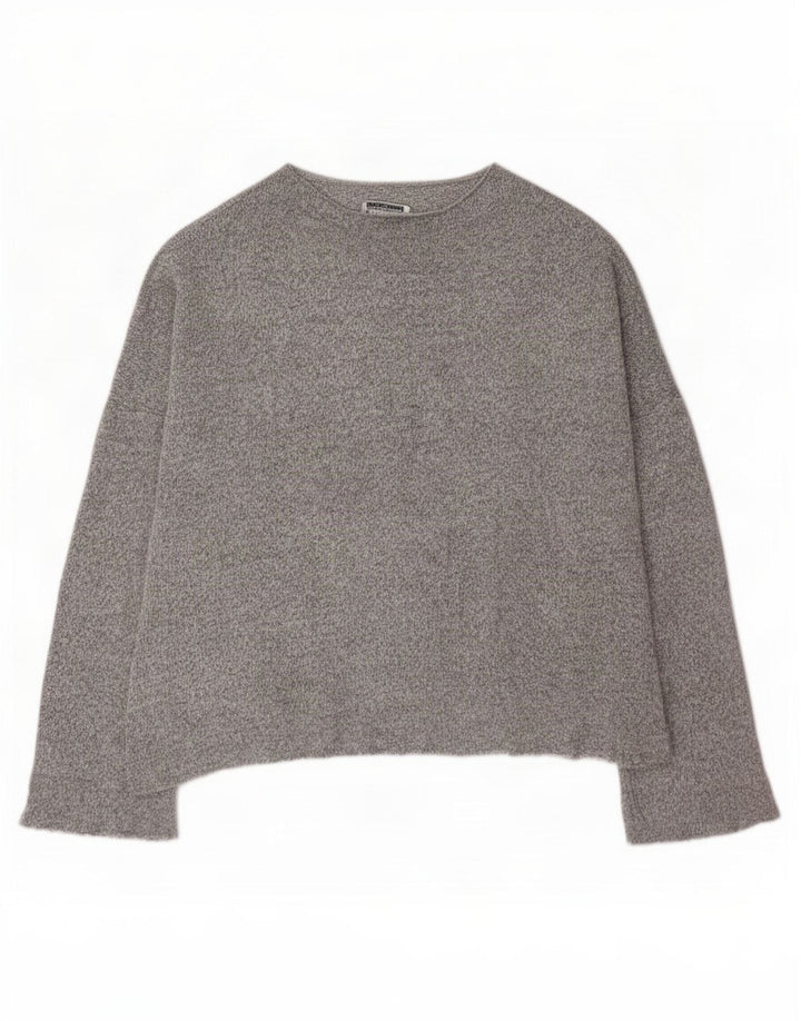 Zara Dame Oversized Top Langærmet UK 14 Medium Grå Flecked