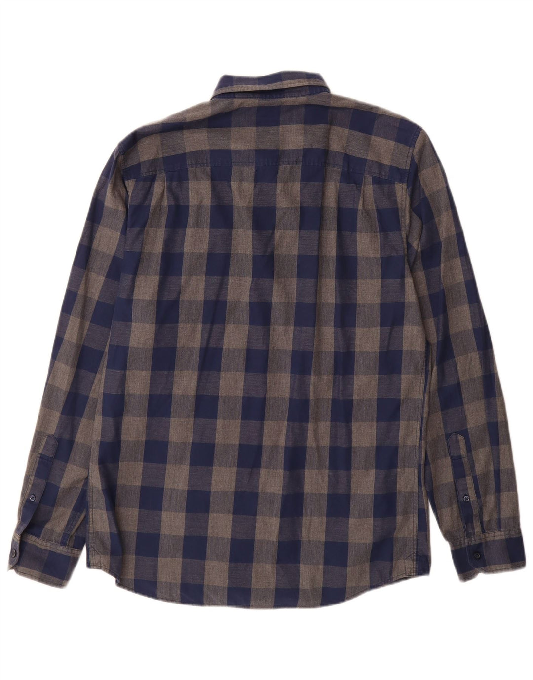 Jack Wills Herre Classic Fit Flannel Shirt Medium Navy Blue Gingham Cotton