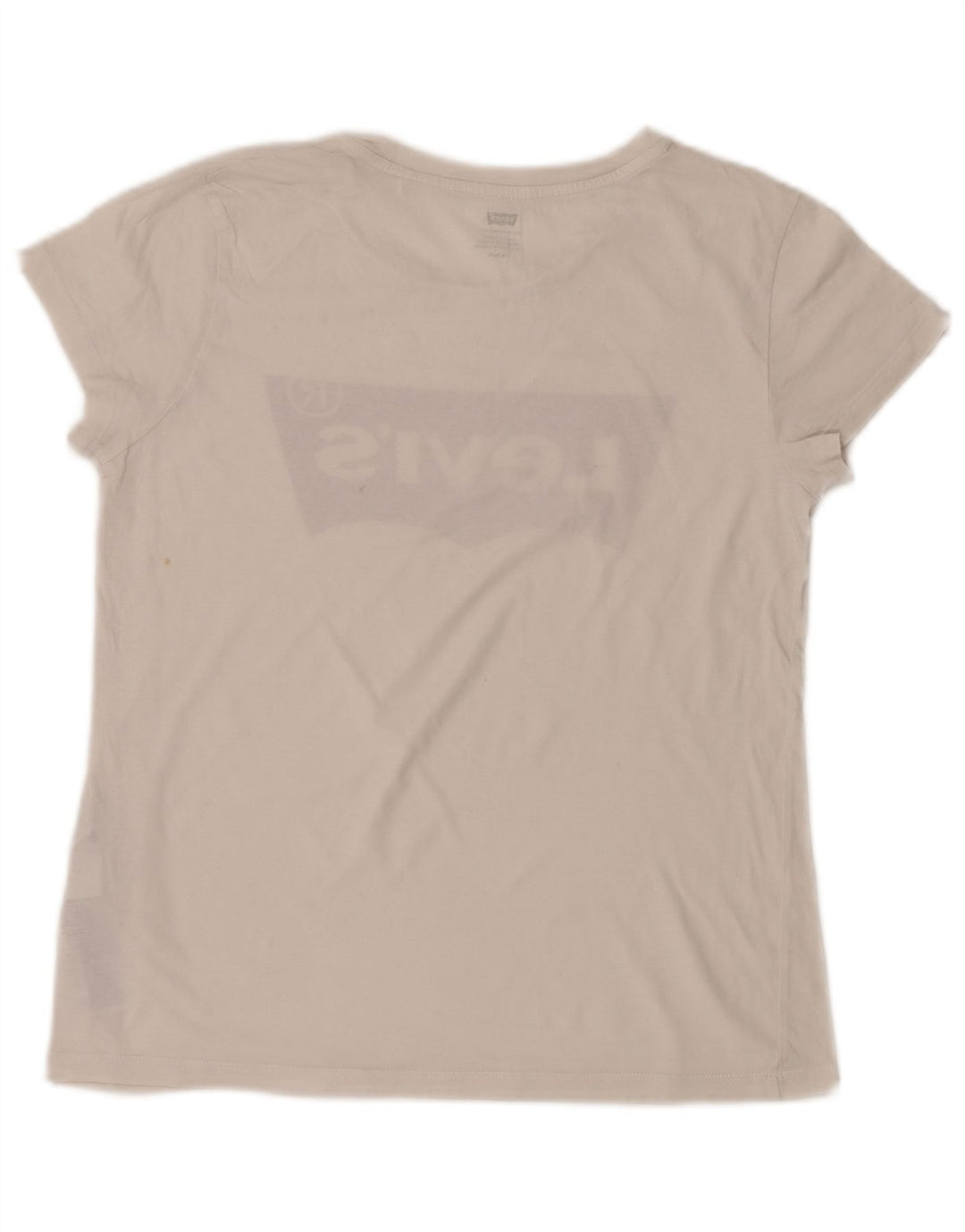 LEVI'S Grafisk T-shirt top til kvinder UK 12 Medium hvid bomuld