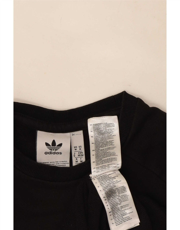 Adidas Grafisk Sweatshirt Jumper Medium Sort Bomuld