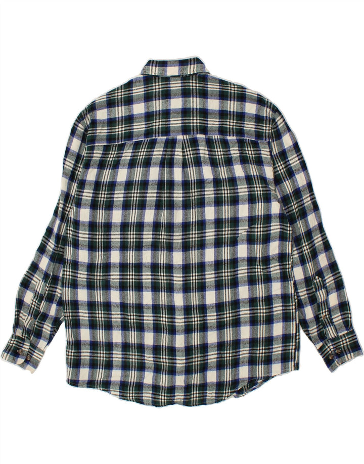 VINTAGE Mens Flannel Shirt Large Black Check Acrylic Vintage Vintage and Second-Hand Vintage from Messina Hembry 