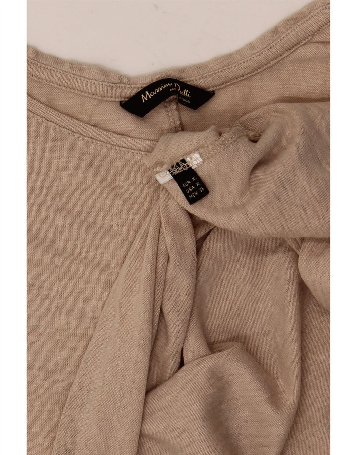 Massimo Dutti Dame Top Langærmet UK 18 XL Beige Flecked