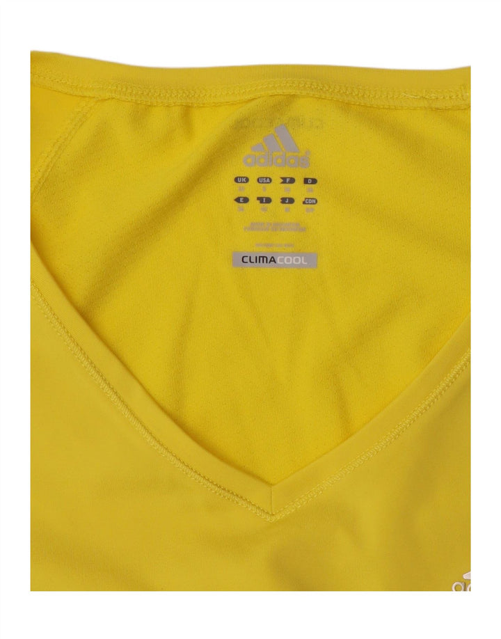 ADIDAS Womens Climacool T-Shirt Top UK 10 Small Yellow
