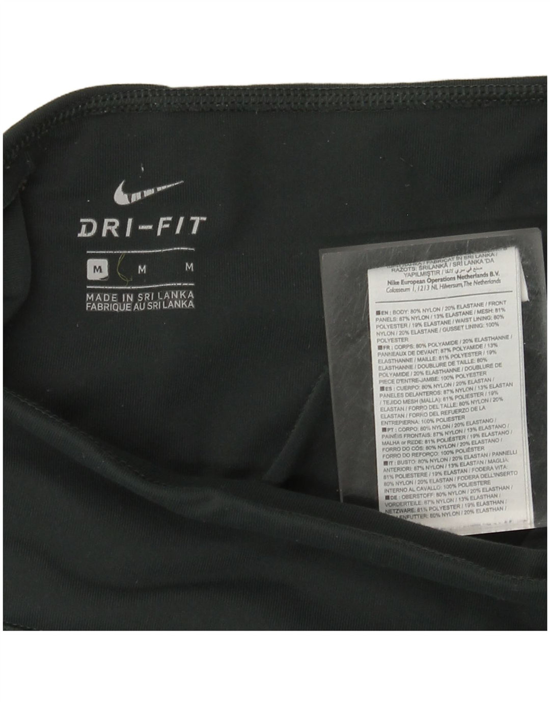 NIKE Dame Dri Fit Leggings UK 12 Medium Green Nylon