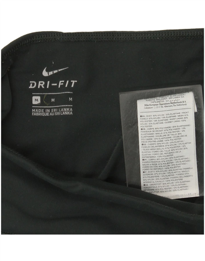 NIKE Dame Dri Fit Leggings UK 12 Medium Green Nylon