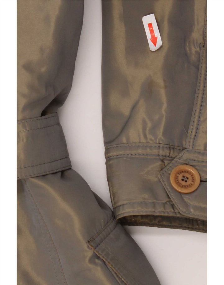 Gianfranco Ferre Trench Coat til kvinder UK 12 Medium Grå