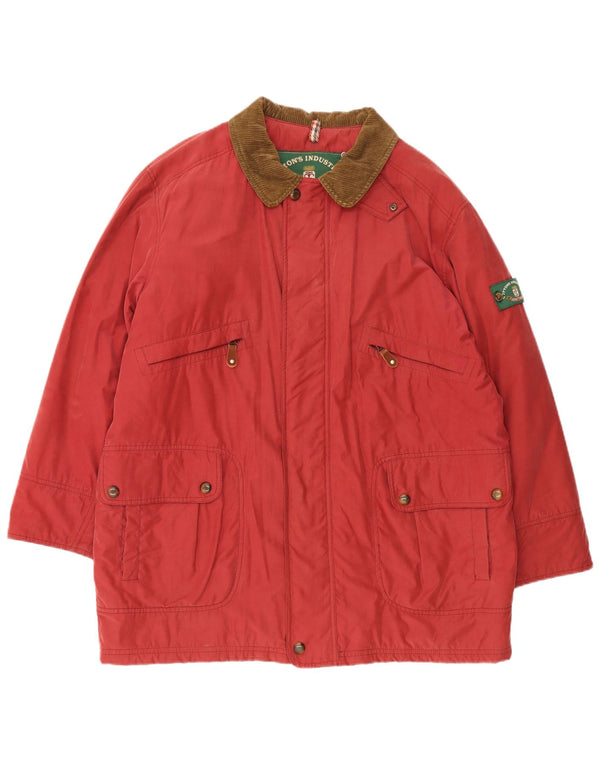 Cotton's Industries Herre Windbreaker Jacket UK 42 XL Rød Bomuld