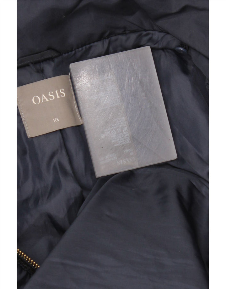 Oasis, polstret hættejakke til kvinder, UK 6 XS marineblå polyester