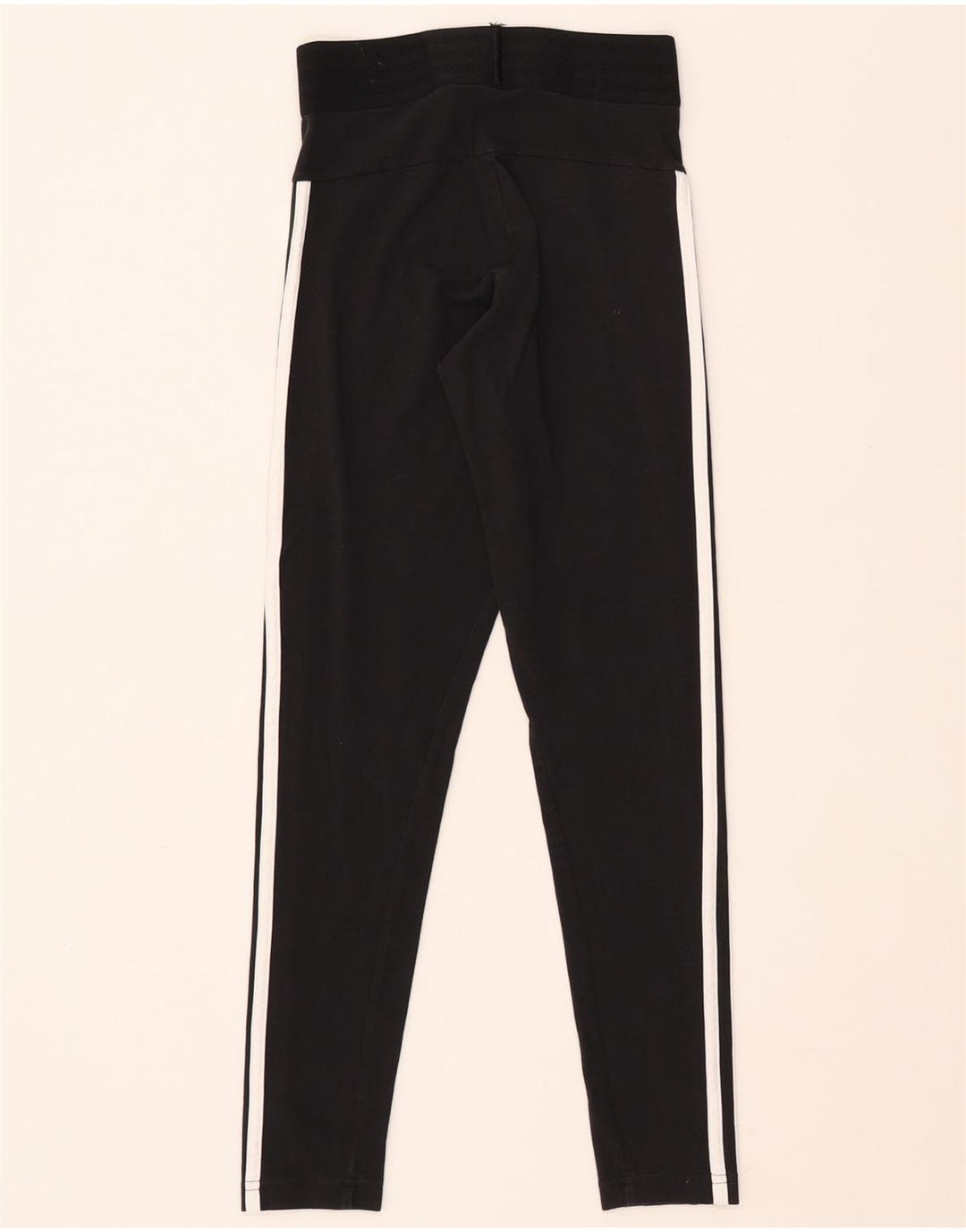 ADIDAS Dame Leggings UK 4/6 XS Sort Bomuld