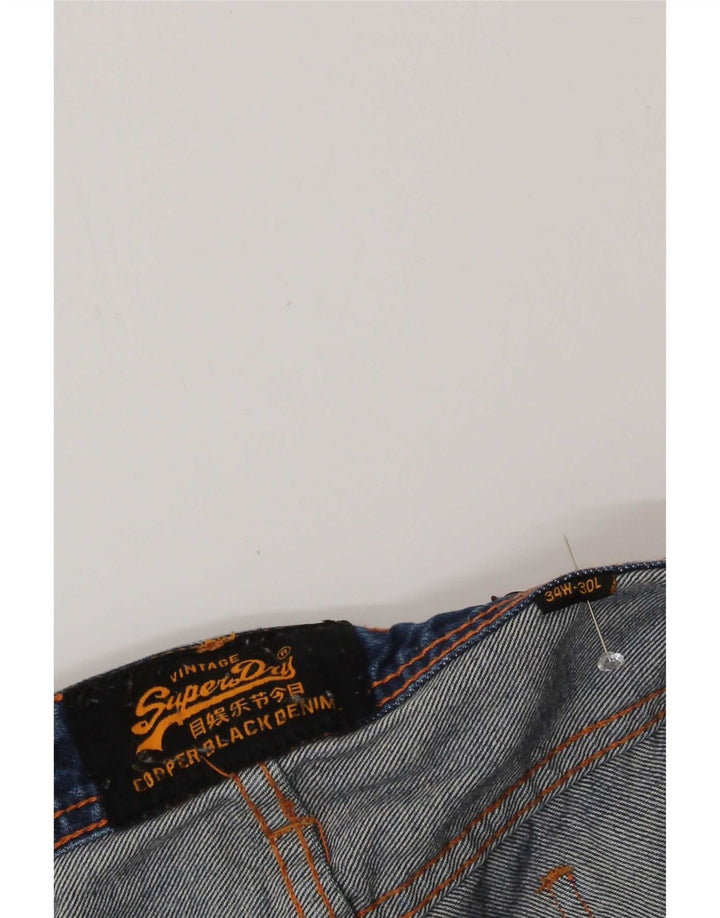Superdry Straight Jeans til mænd W34 L32 blå bomuld