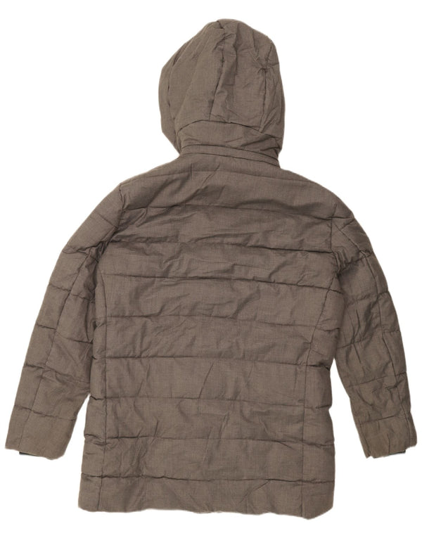 Zara Herre hættepolstret frakke UK 40 Large Grå Polyester