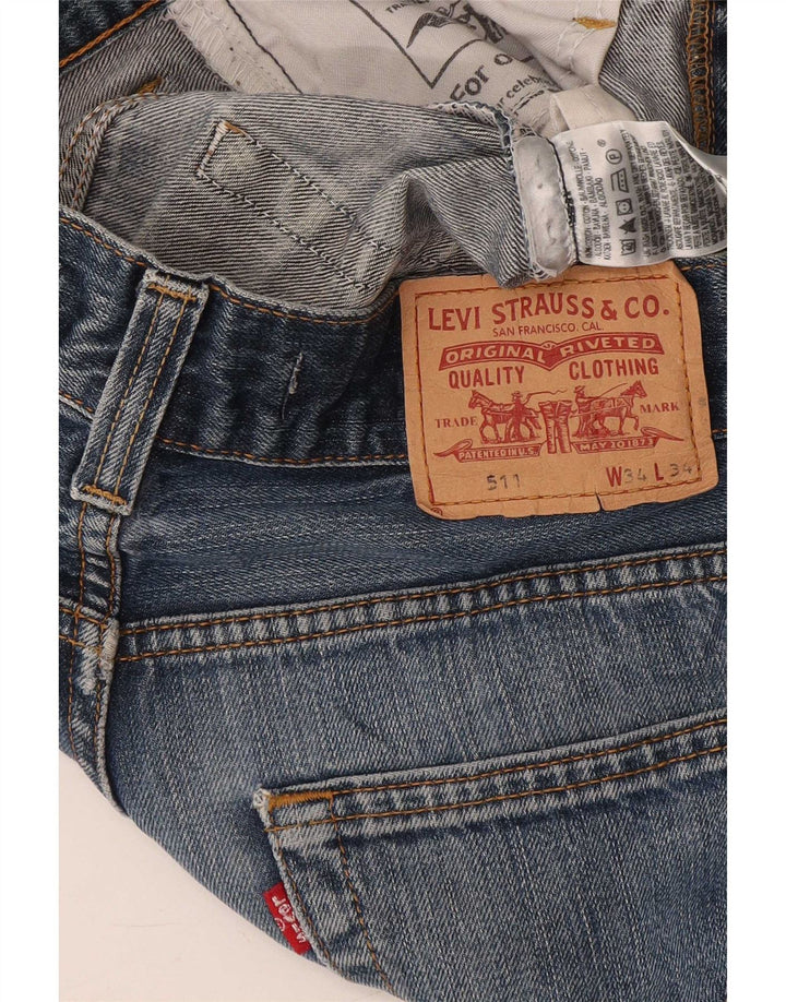 Levi's Herre 511 Slim Jeans W34 L34 Blå Bomuld