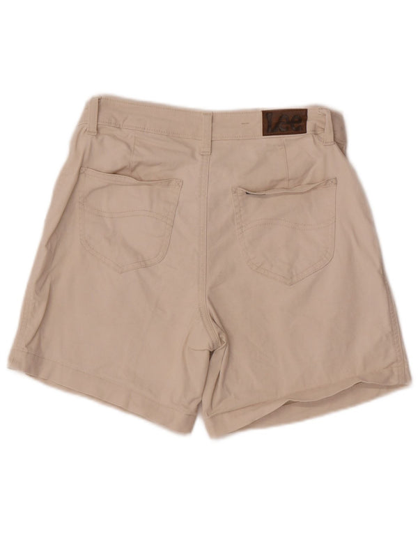Lee Womens Mid Rise Regular Fit Chino Shorts US 4 Small W28 Beige Bomuld