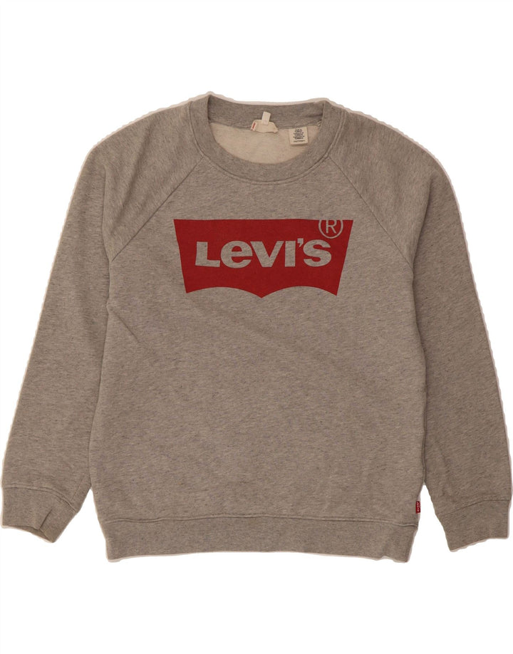 LEVI'S Mens Graphic Sweatshirt Jumper 2XS Grey Cotton Vintage Levi's and Second-Hand Levi's from Messina Hembry 
