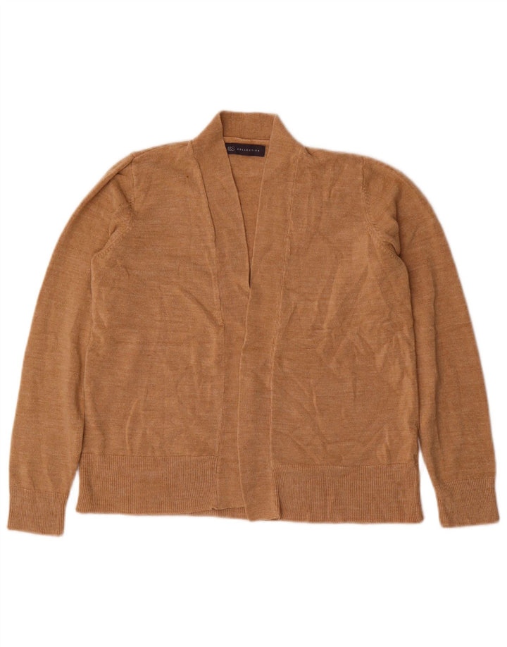 Marks & Spencer Womens Open Cardigan Sweater UK 12 Medium Beige Akryl
