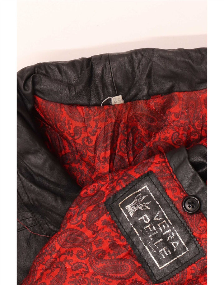 Vintage herre læderjakke IT 52 XL Sort