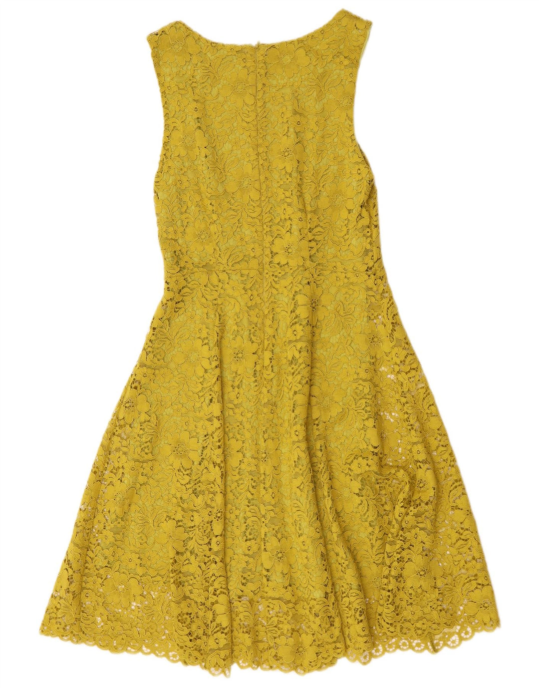 Sandro Ferrone Dame Ærmeløs A-Line Kjole IT 42 Medium Yellow Floral