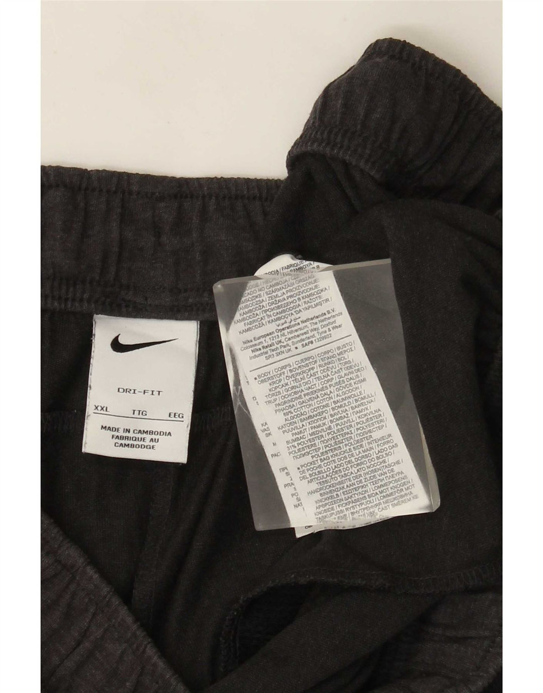 Nike Herre Dri Fit Sportshorts 2XL Grå Bomuld