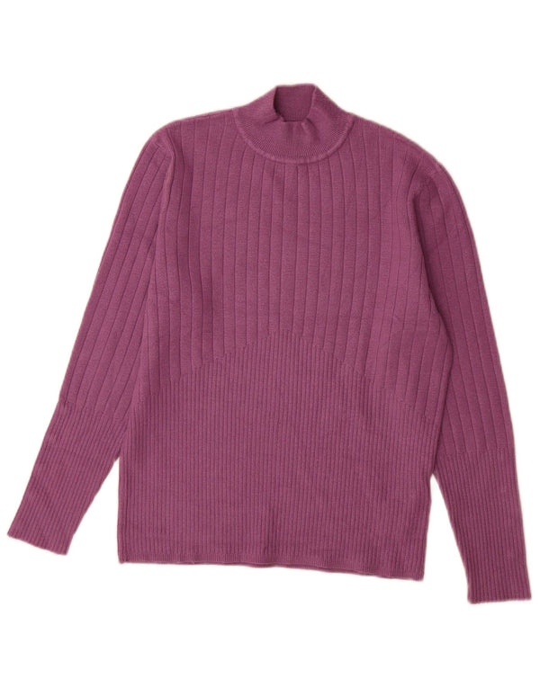 Marks & Spencer Dame Turtle Neck Jumper Sweater UK 14 Large Purple