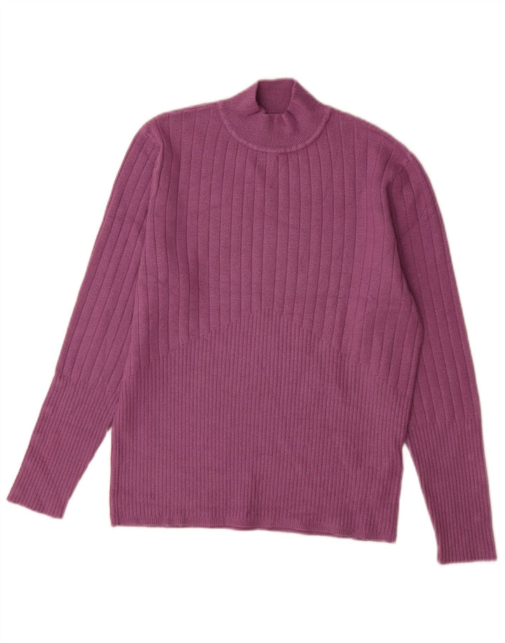 Marks & Spencer Dame Turtle Neck Jumper Sweater UK 14 Large Purple