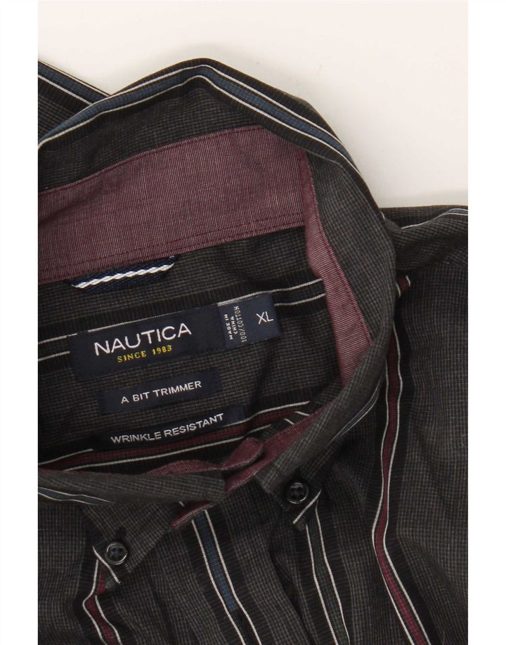 Nautica herreskjorte XL gråstribet bomuld