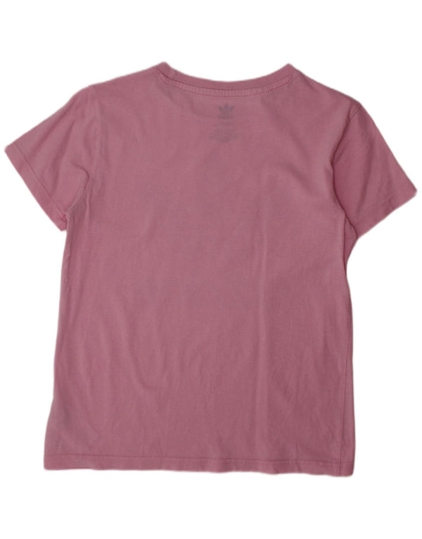 ADIDAS Piger Grafisk T-Shirt Top 9-10 År Pink Bomuld