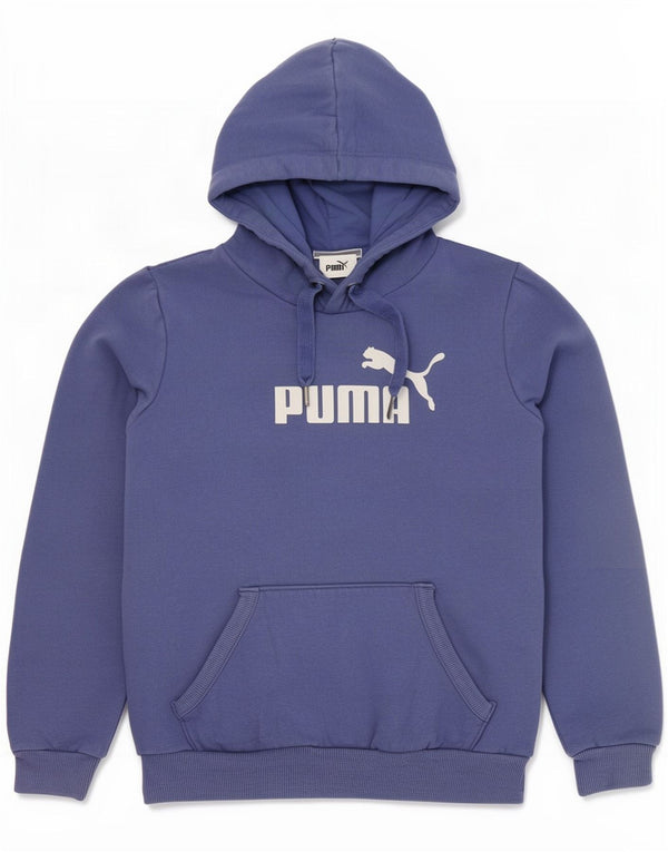 Puma grafisk hættetrøje til kvinder UK 8 Lille blå bomuld
