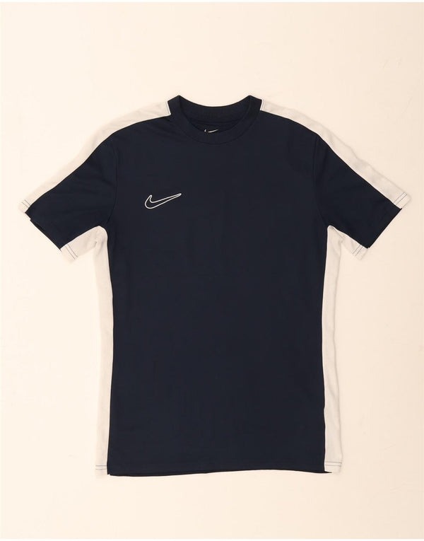 Nike Herre Dri Fit Slim Fit Grafisk T-shirt Top Medium Marineblå Colourblock