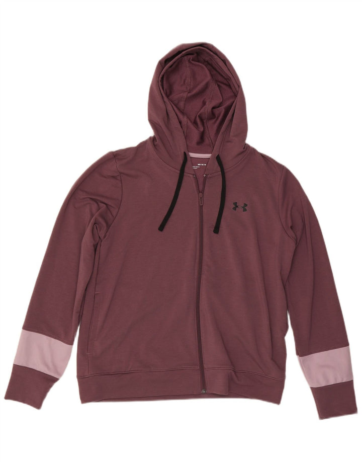 UNDER ARMOUR Sweater med lynlås til kvinder UK 14 Medium Maroon Colourblock