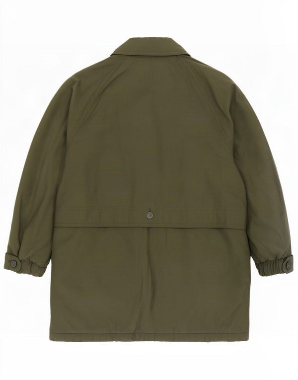 Vintage Dame Windbreaker Coat UK 14 Large Green Polyester