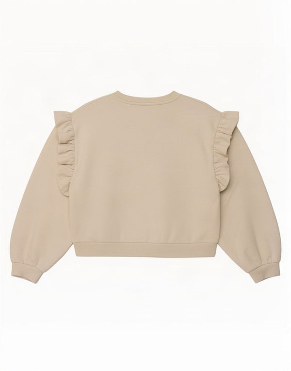Zara Womens Crop Sweatshirt Jumper UK 16 Large White Cotton